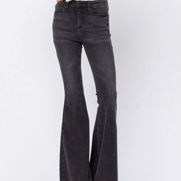 Black Kancan Flare Jeans - Picture 3 of 4